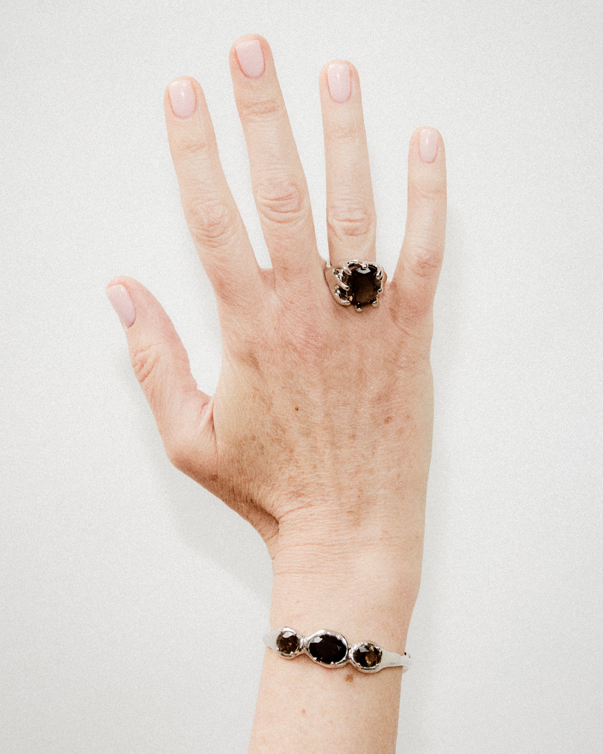 8 Prong Ring — Smokey Quartz