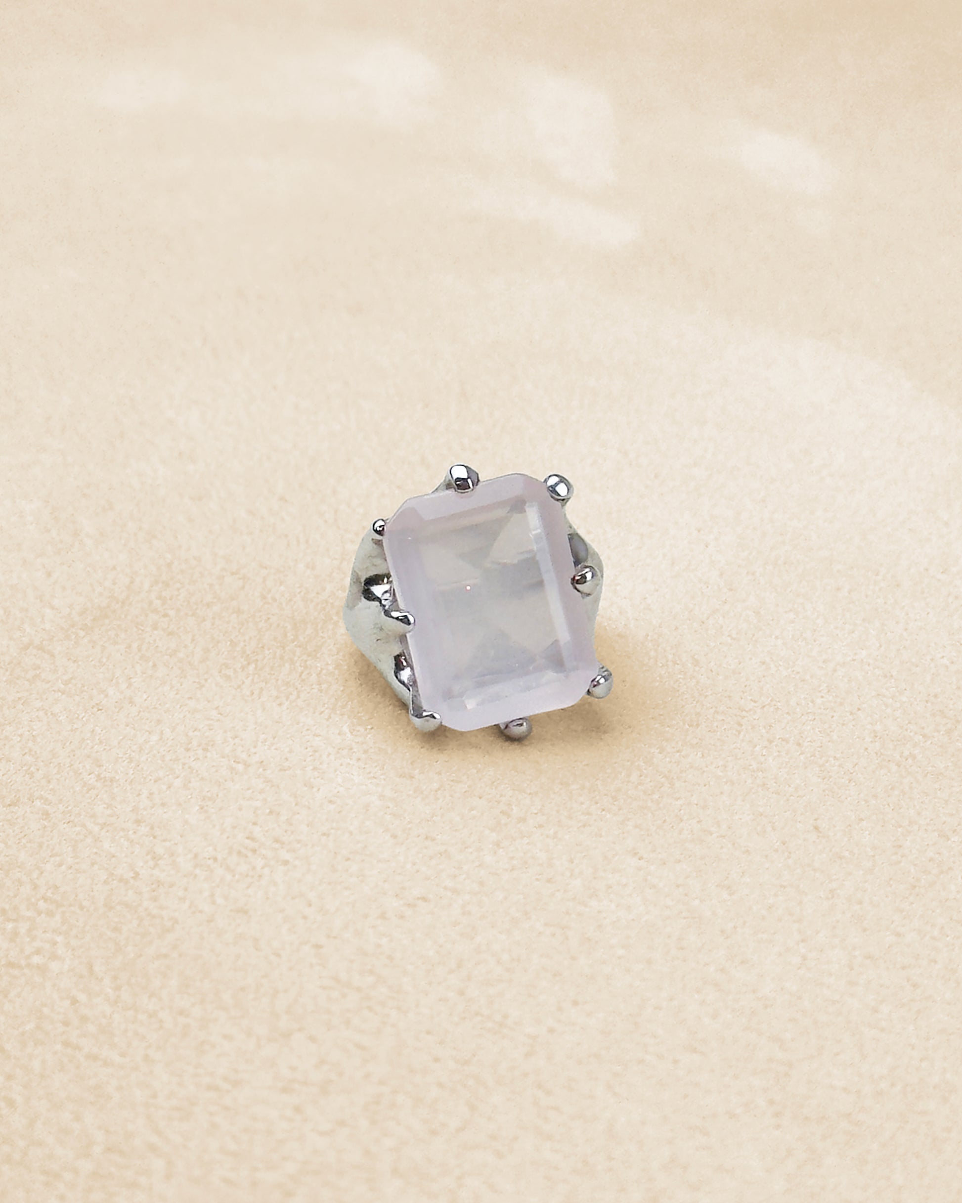 8 Prong Ring — Rose Quartz