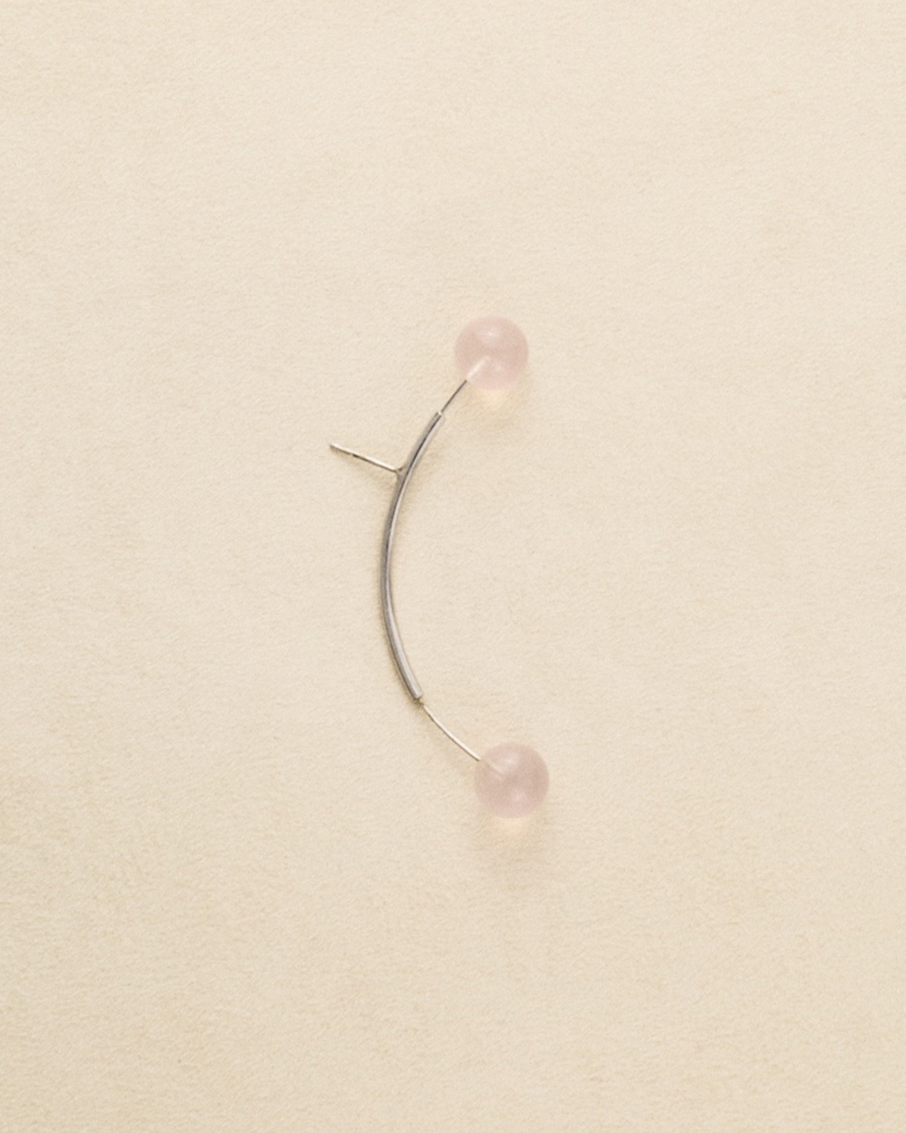 Antenna Earring — Rose Quartz