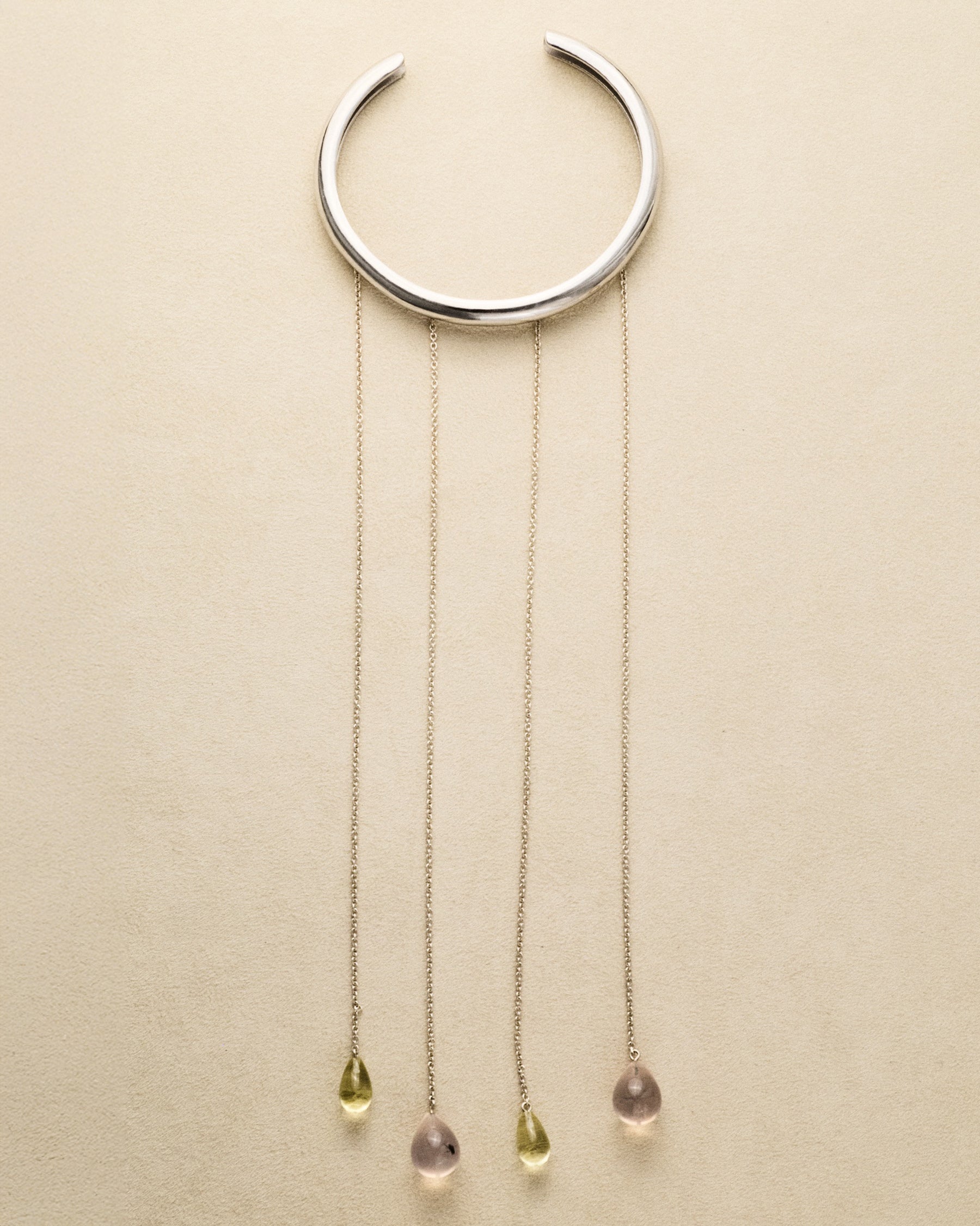 Drops Arm Cuff — Rose Quartz & Lemon Citrine