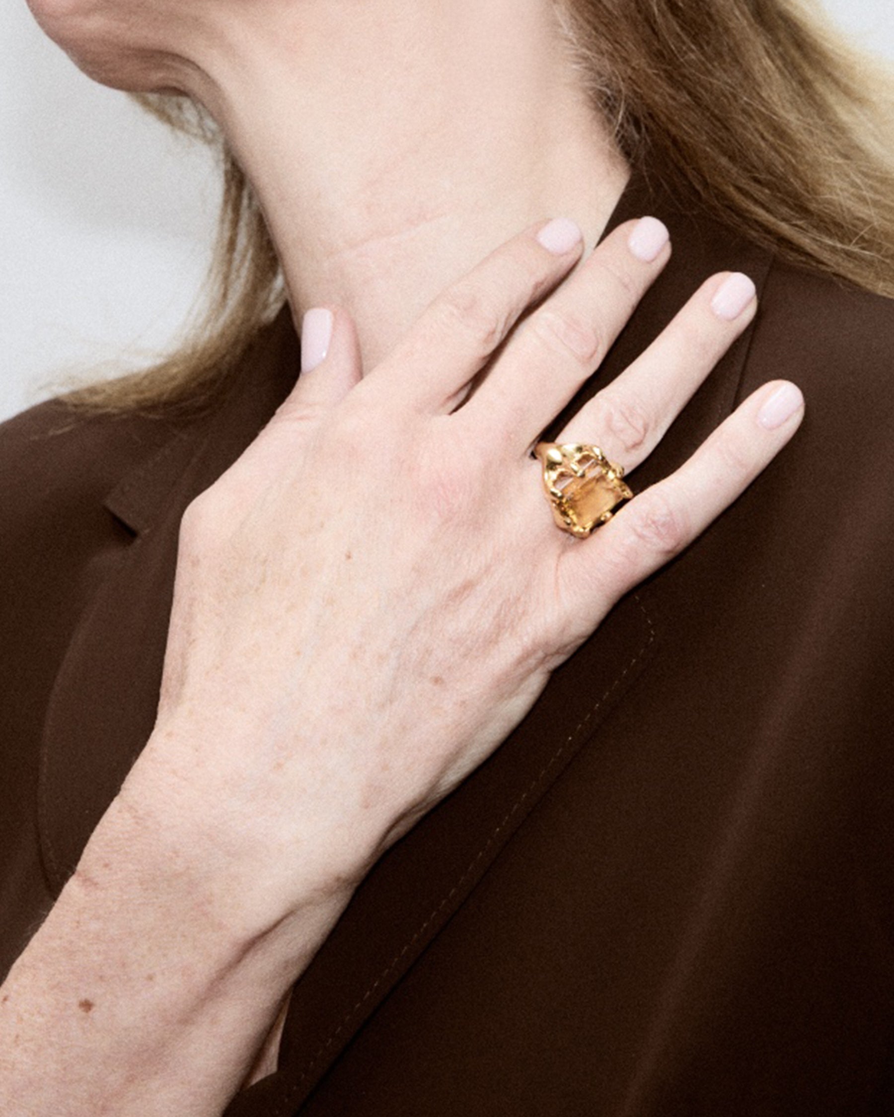 8 Prong Ring — Citrine