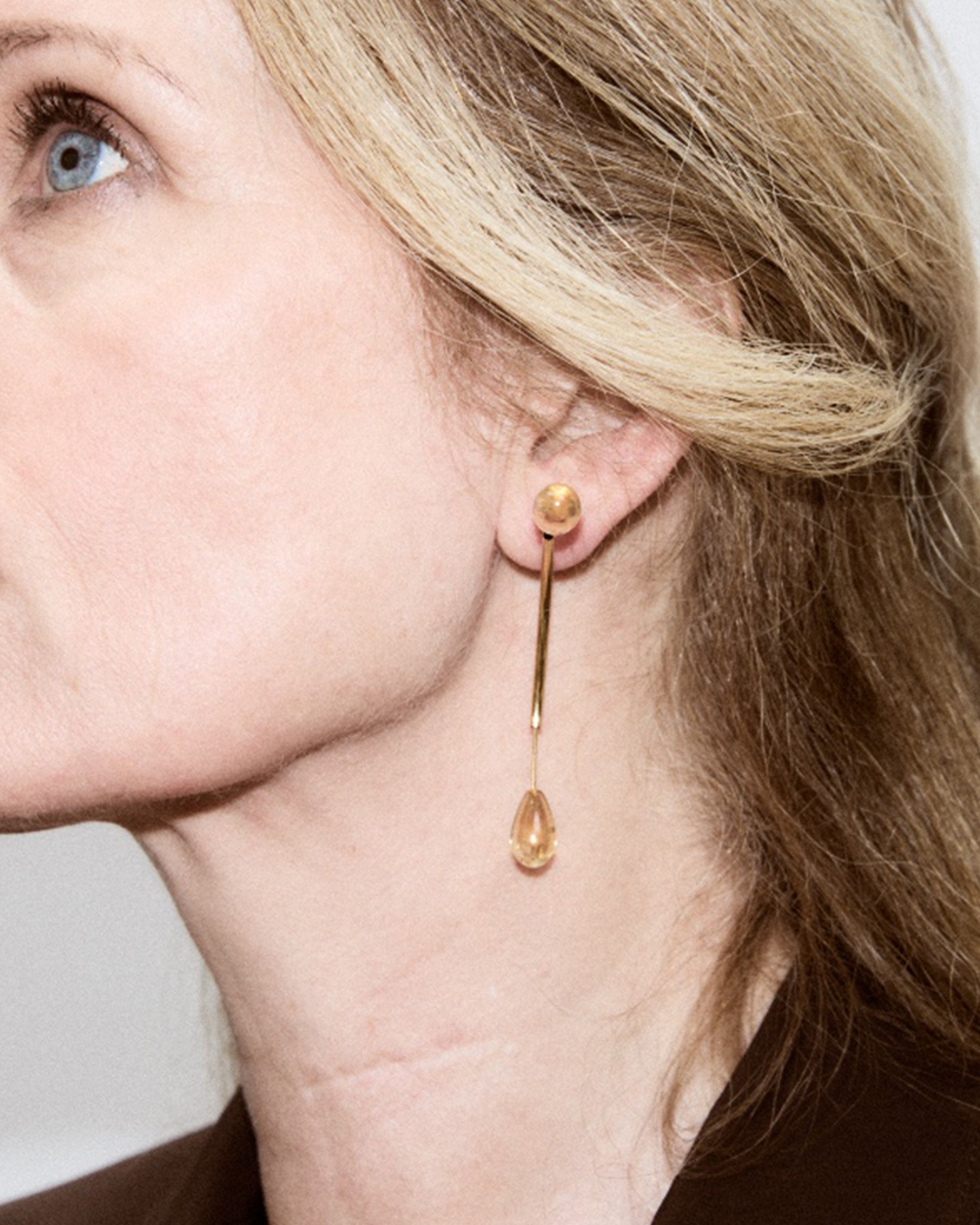Antenna Earring — Citrine