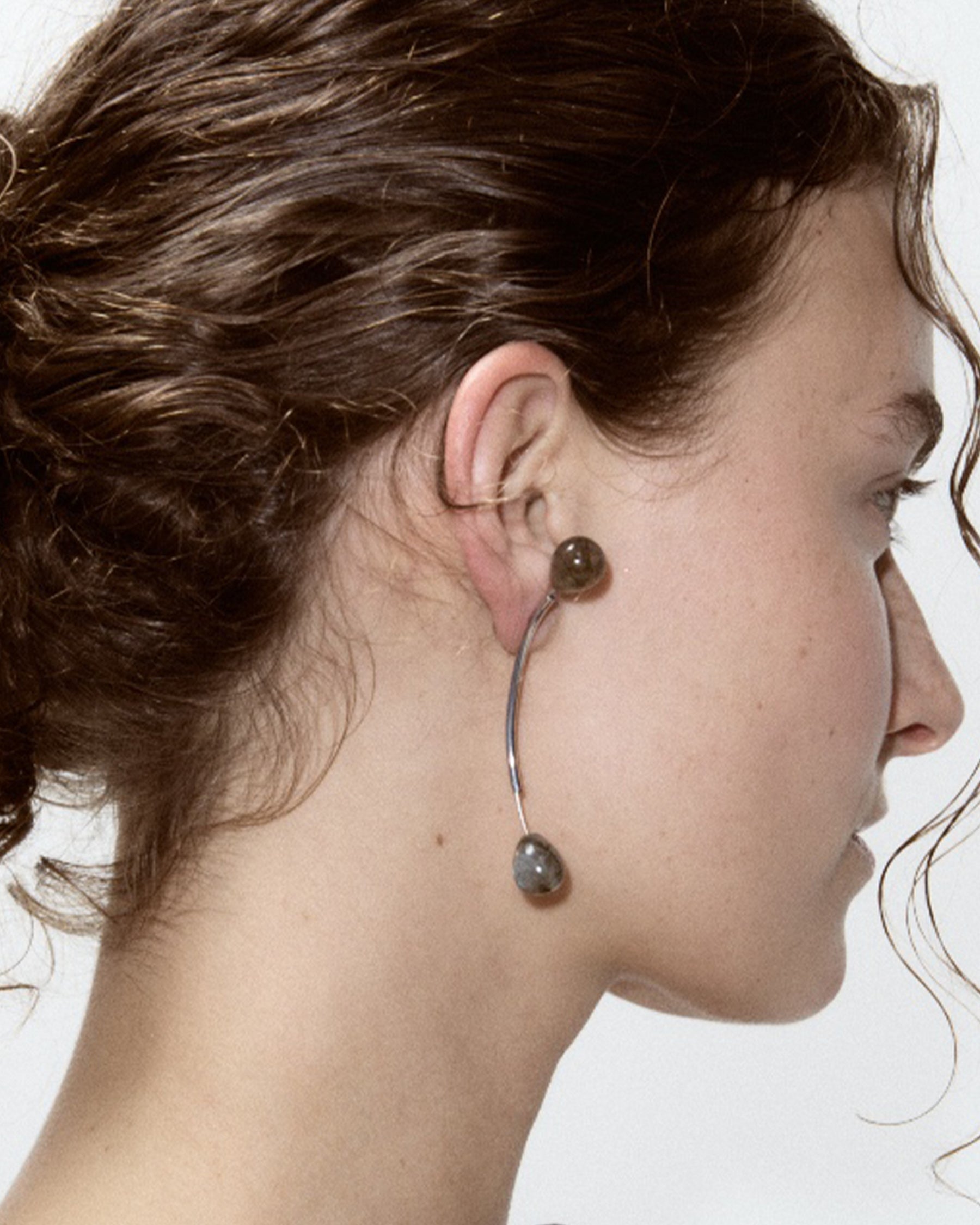 Antenna Earring — Labradorite