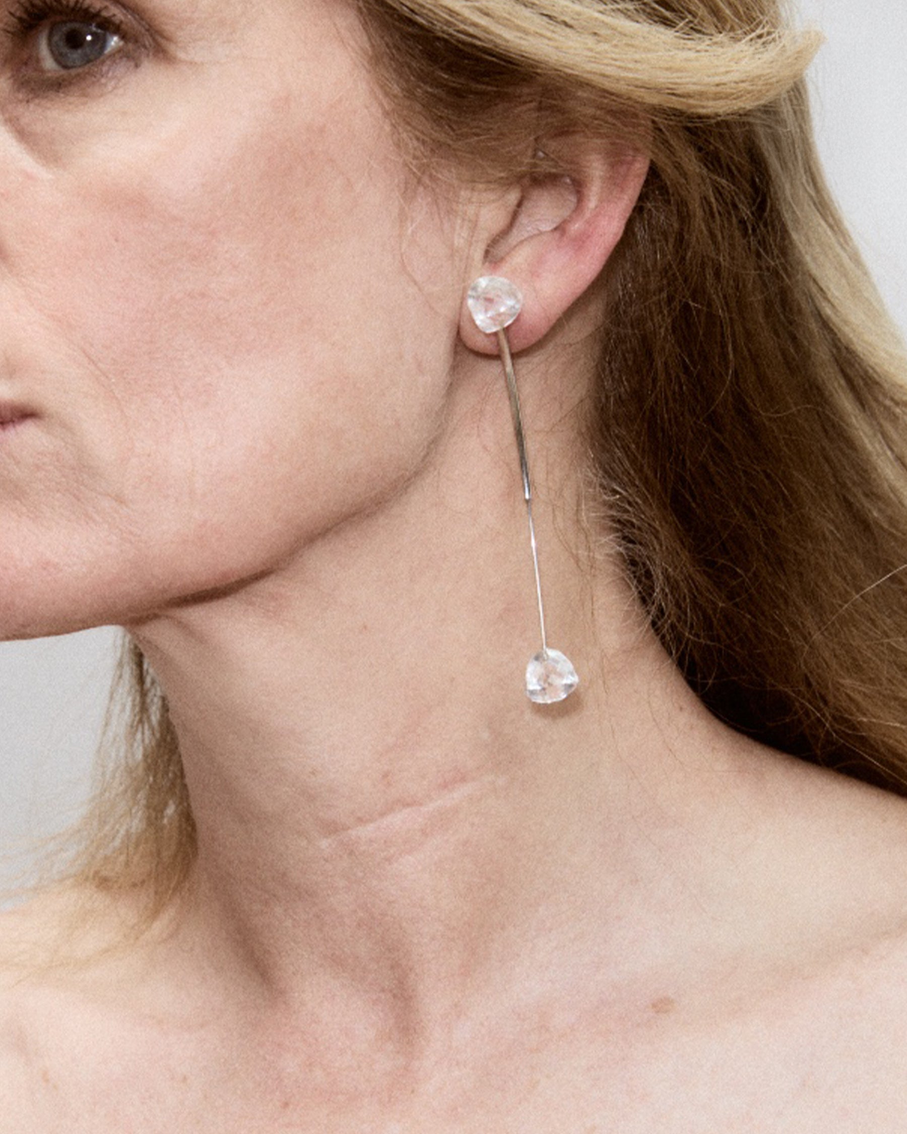 Antenna Earring — Mountain Crystal