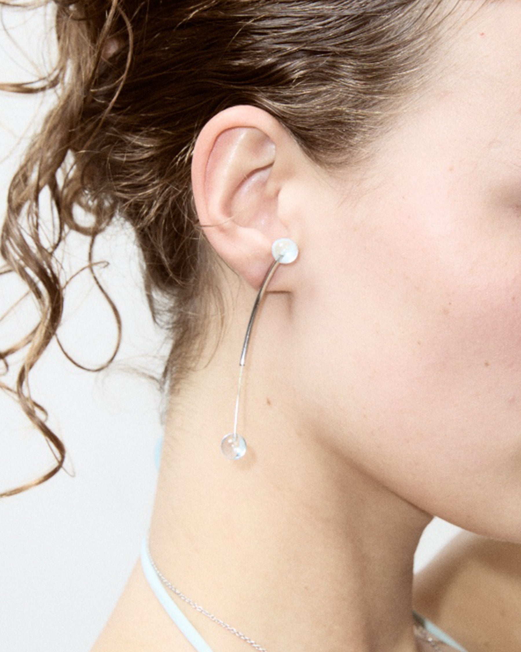 Antenna Earring — Sky Topaz