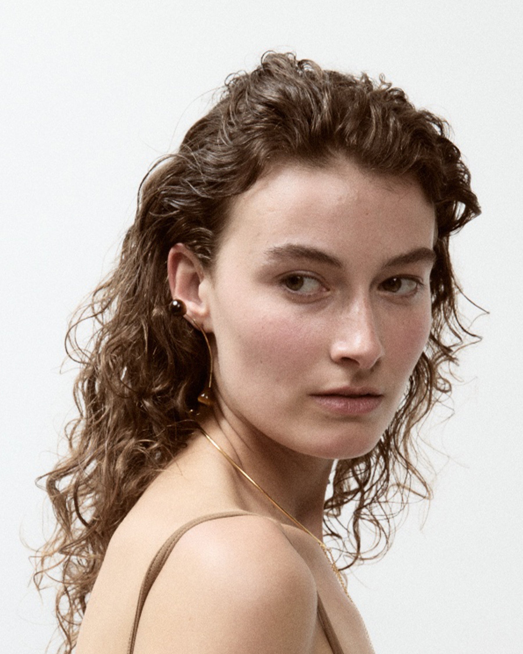 Antenna Earring — Tiger Eye