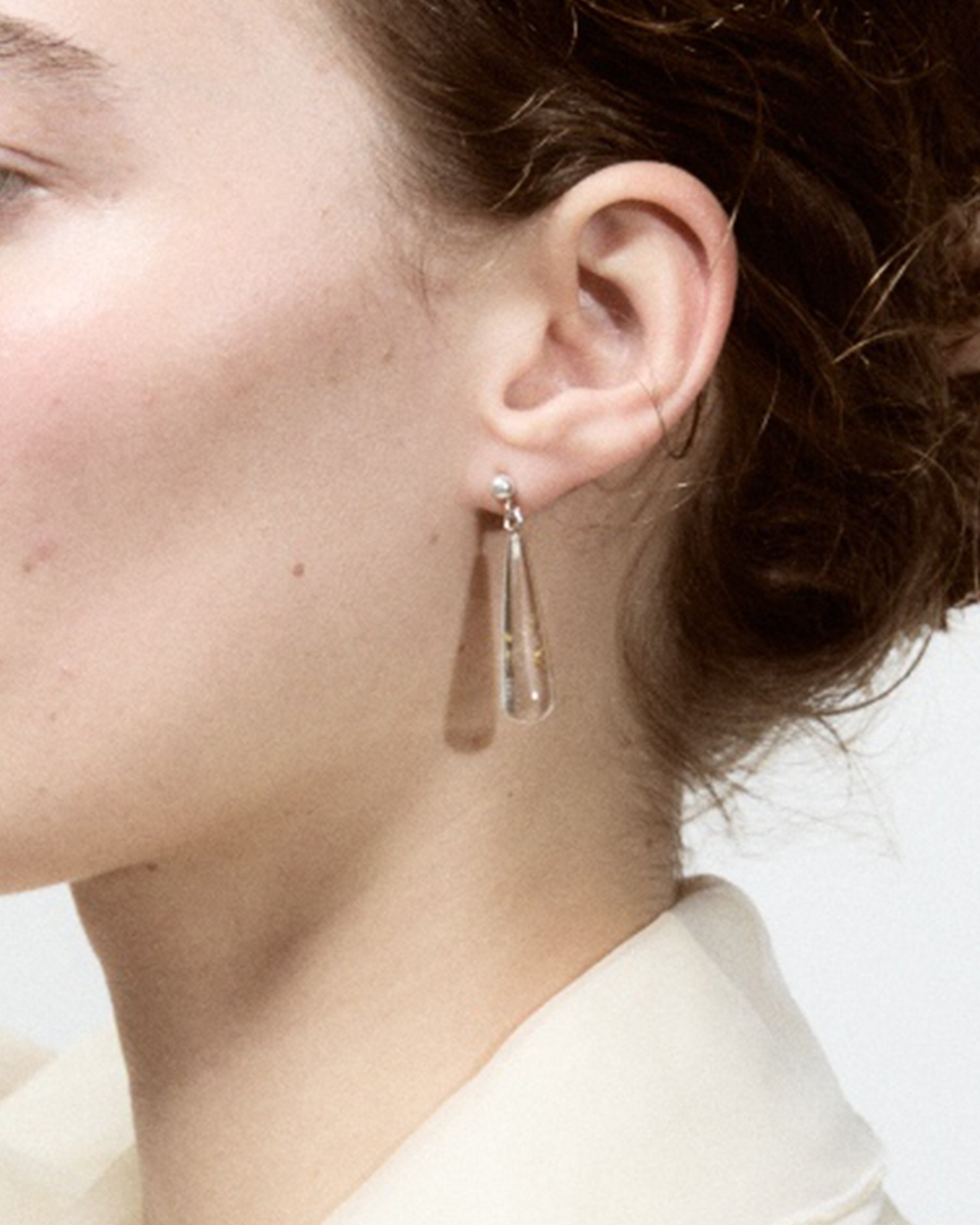 Ear Drop — Gold Rutilated Quartz