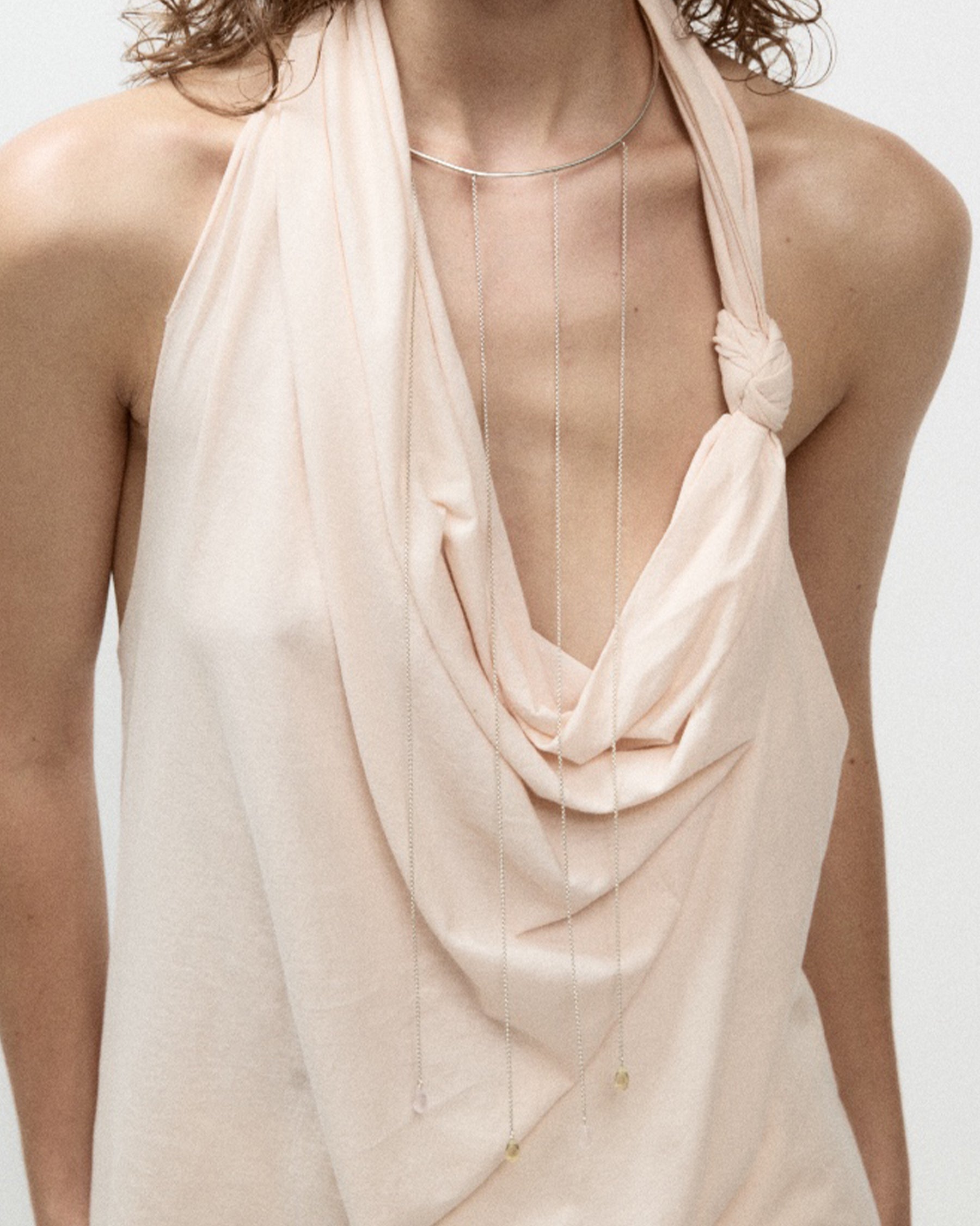 Drops Necktube — Rose Quartz & Lemon Citrine