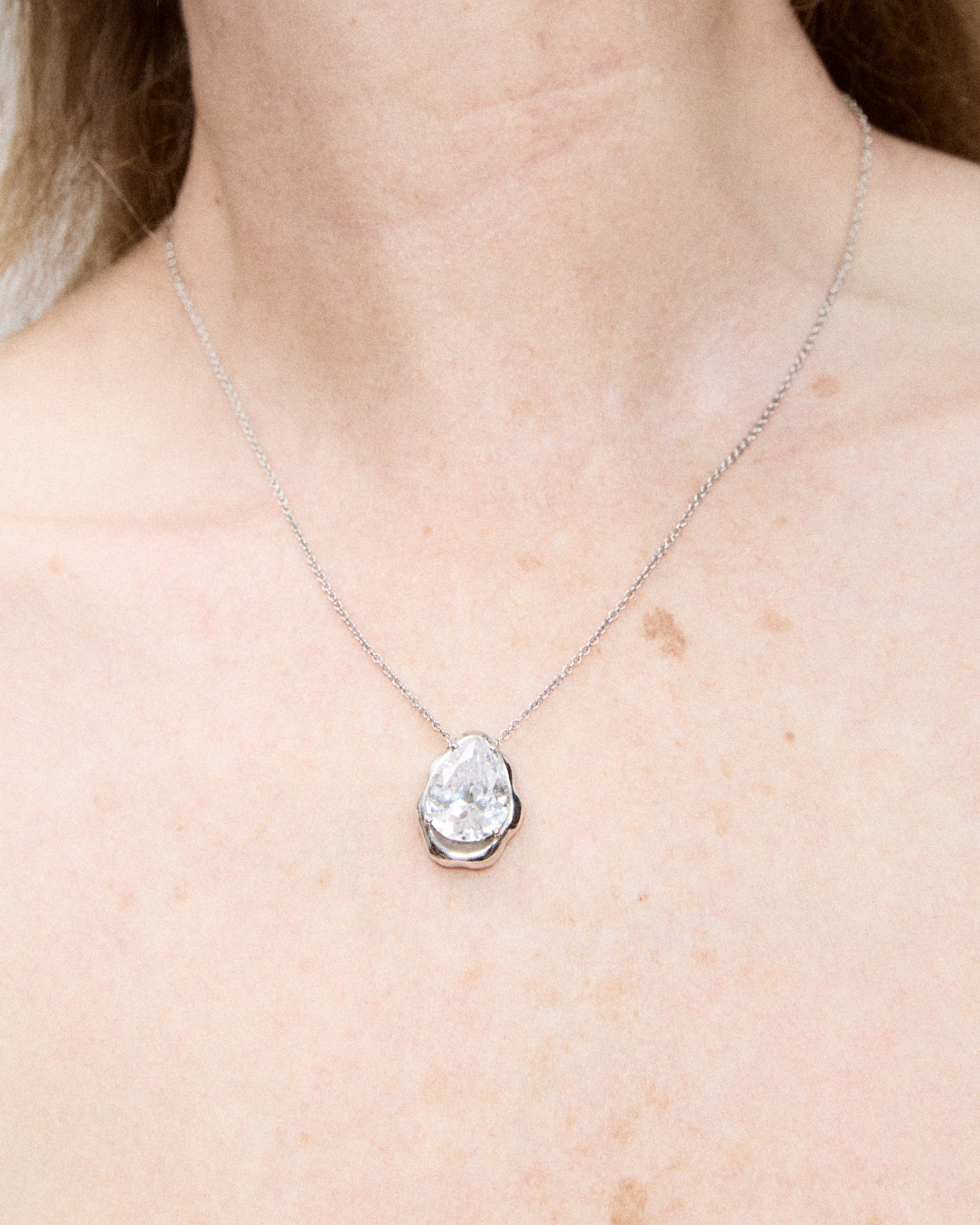Teardrop Necklace — Silver
