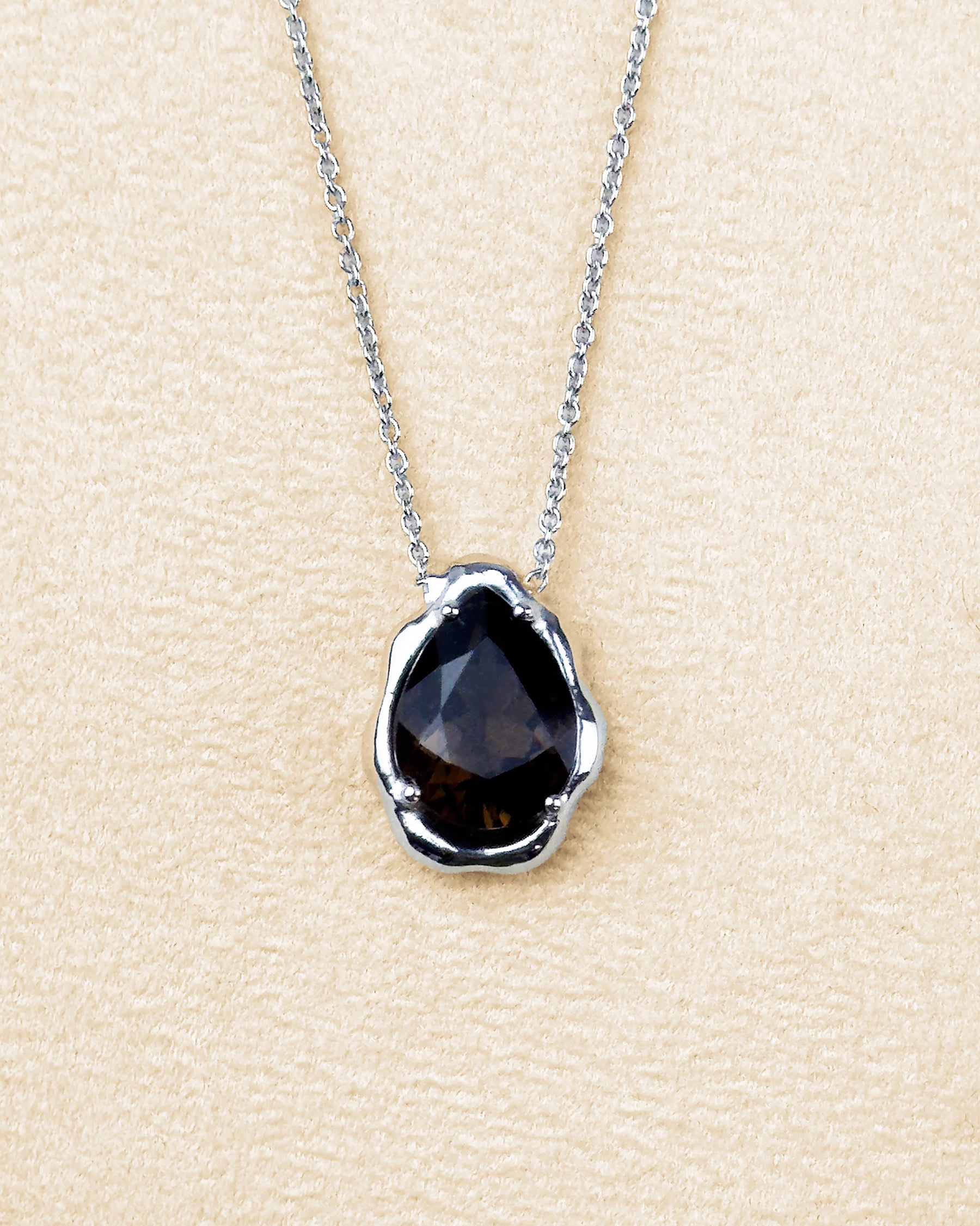 Teardrop Necklace — Smokey Quartz