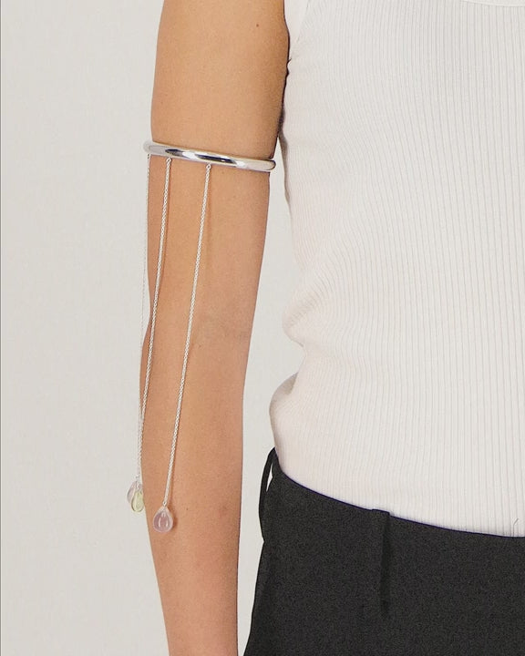 Drops Arm Cuff — Rose Quartz & Lemon Citrine