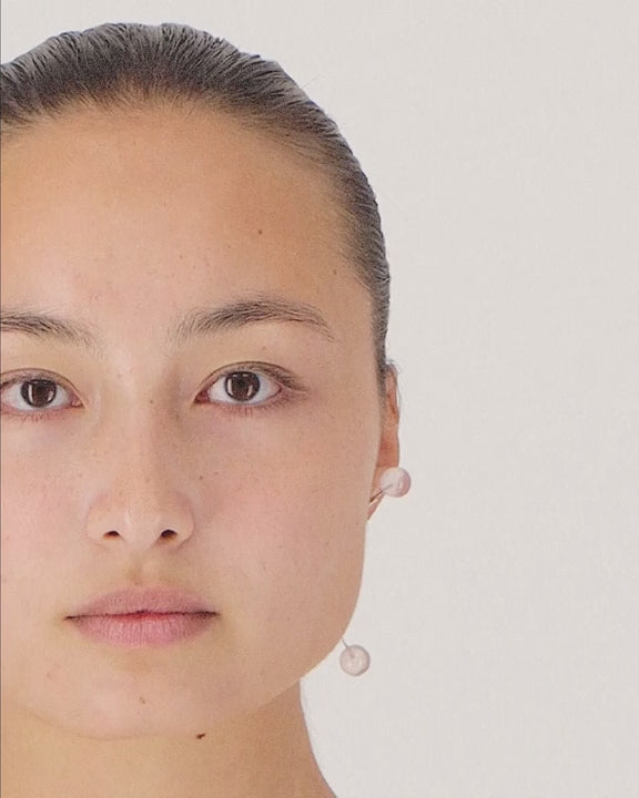 Antenna Earring — Rose Quartz