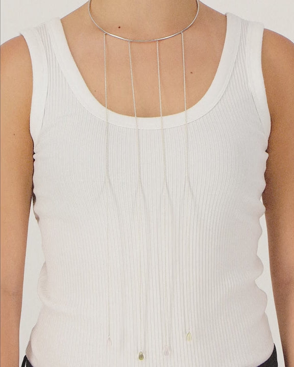 Drops Necktube — Rose Quartz & Lemon Citrine