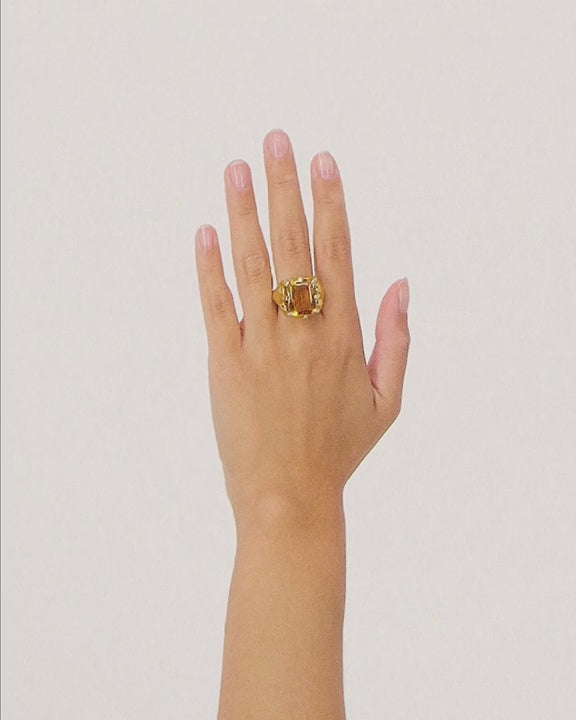 8 Prong Ring — Citrine