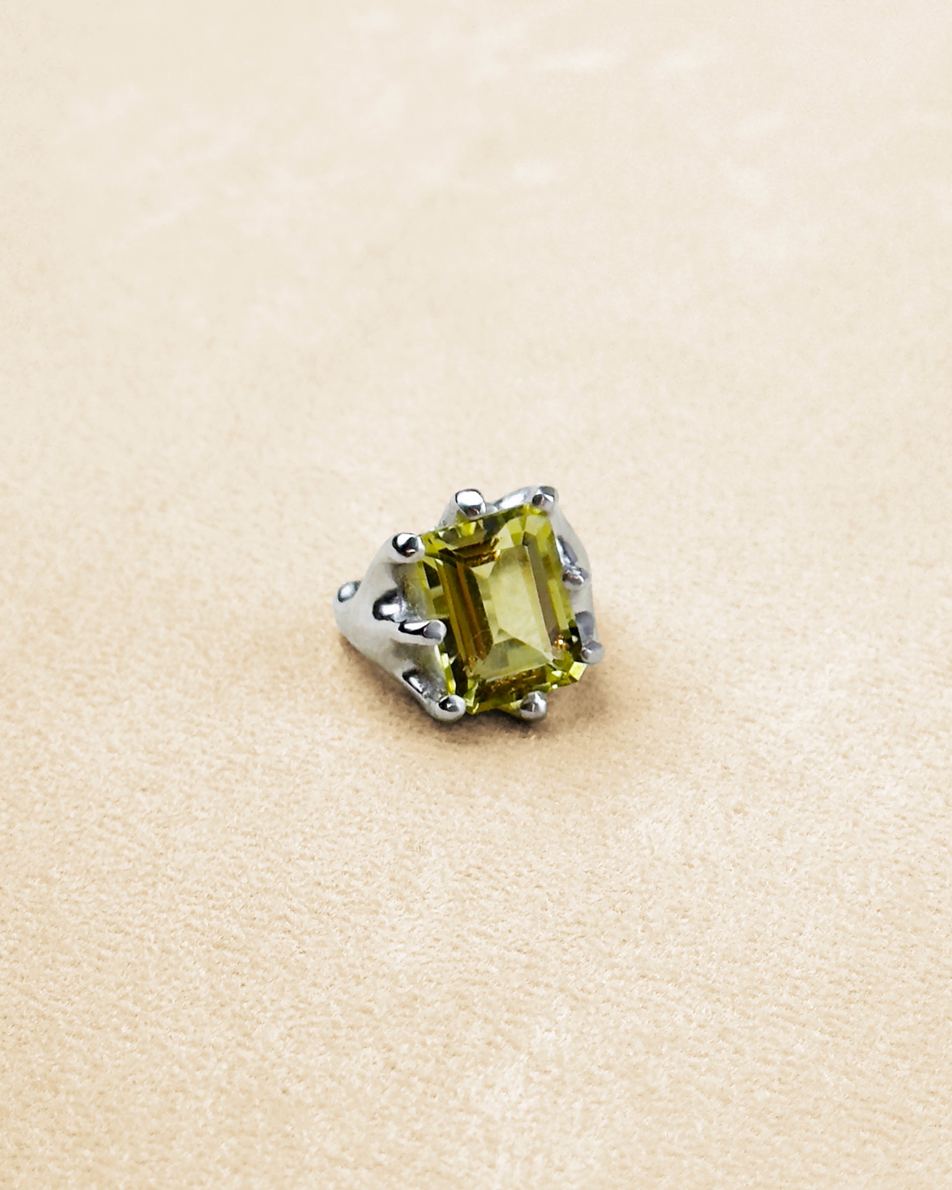 8 Prong Ring — Lemon Citrine