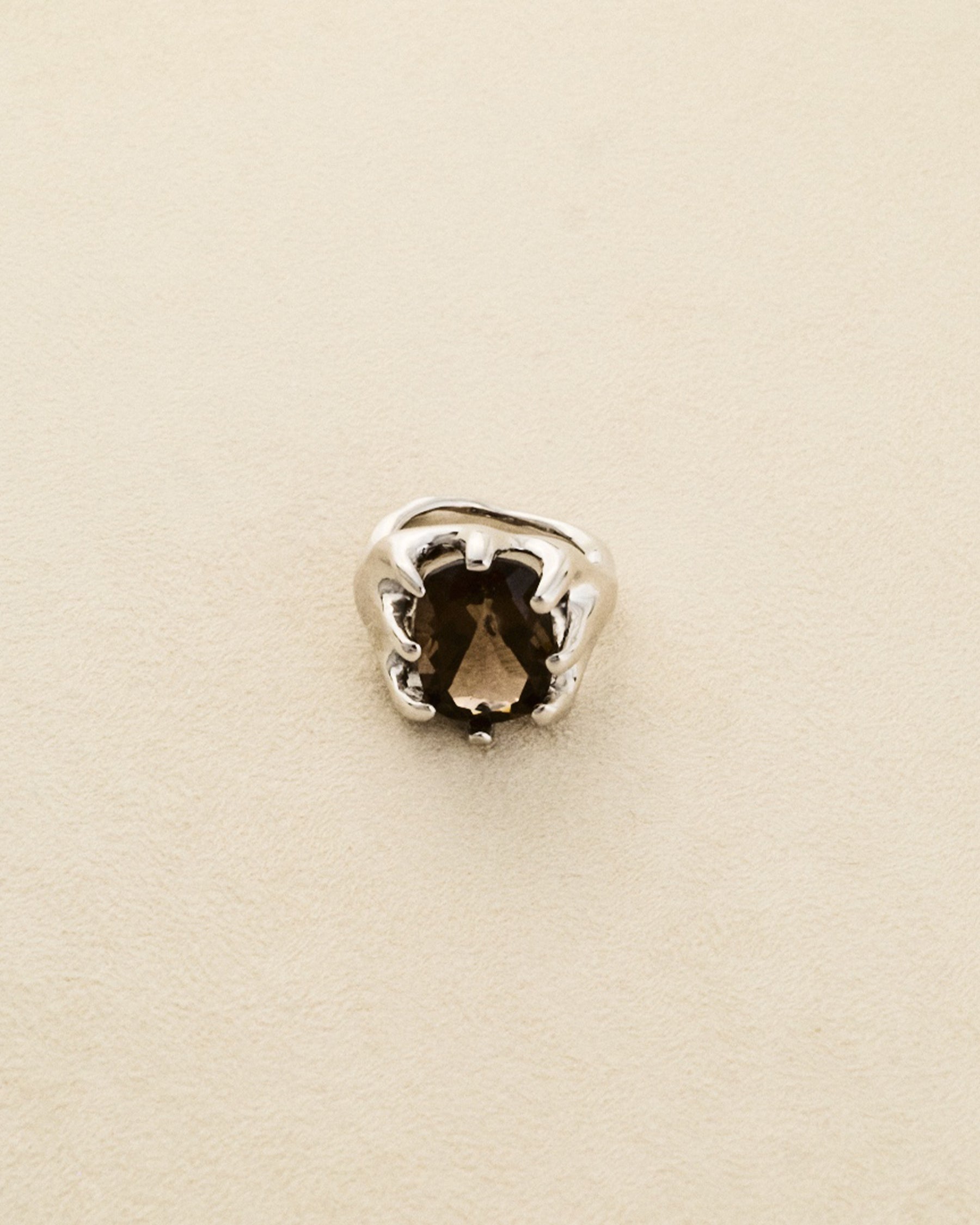 8 Prong Ring — Smoked Quartz