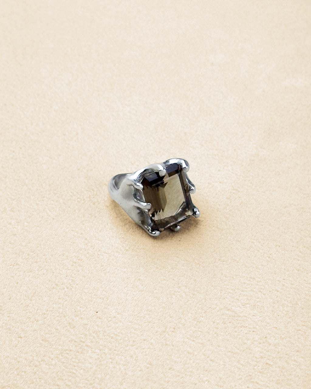 8 Prong Ring — Smokey Quartz