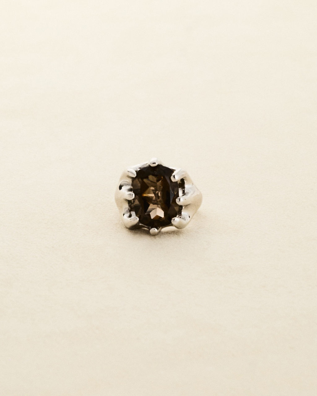 8 Prong Ring — Smoked Quartz