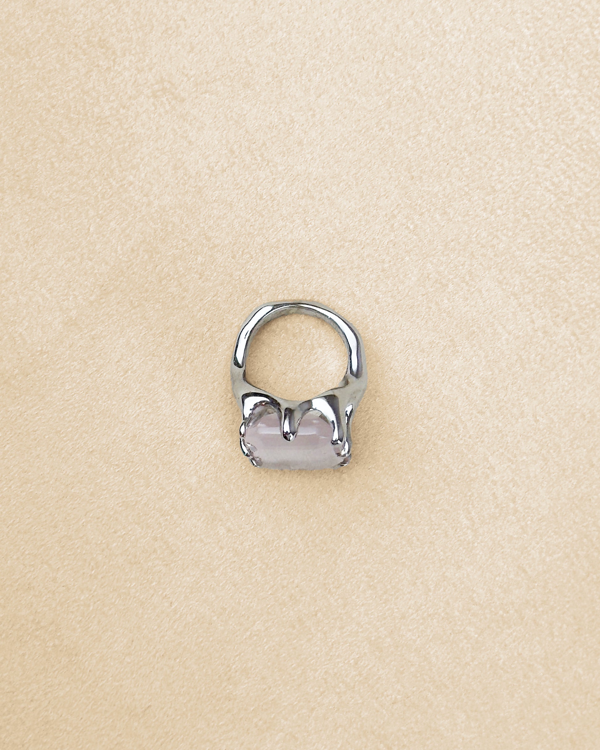 8 Prong Ring — Rose Quartz