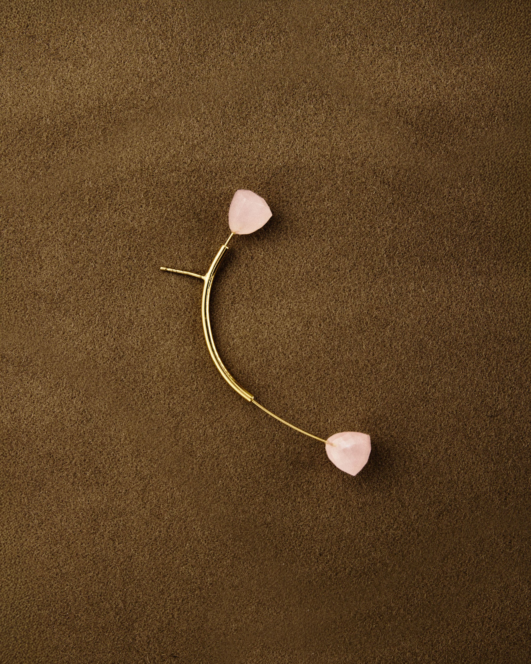 Antenna Earring — Rose Quartz