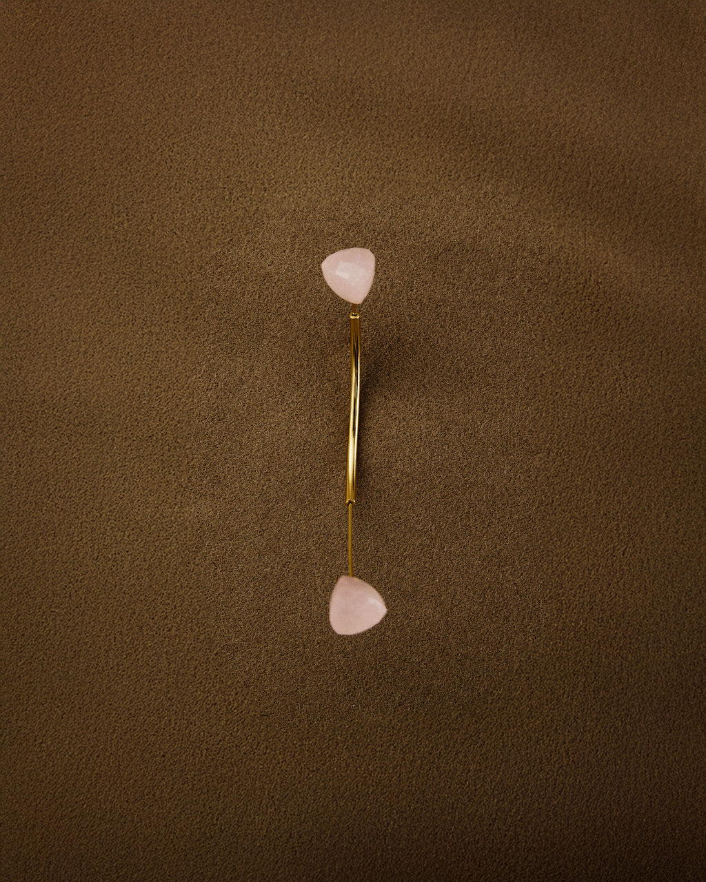 Antenna Earring — Rose Quartz