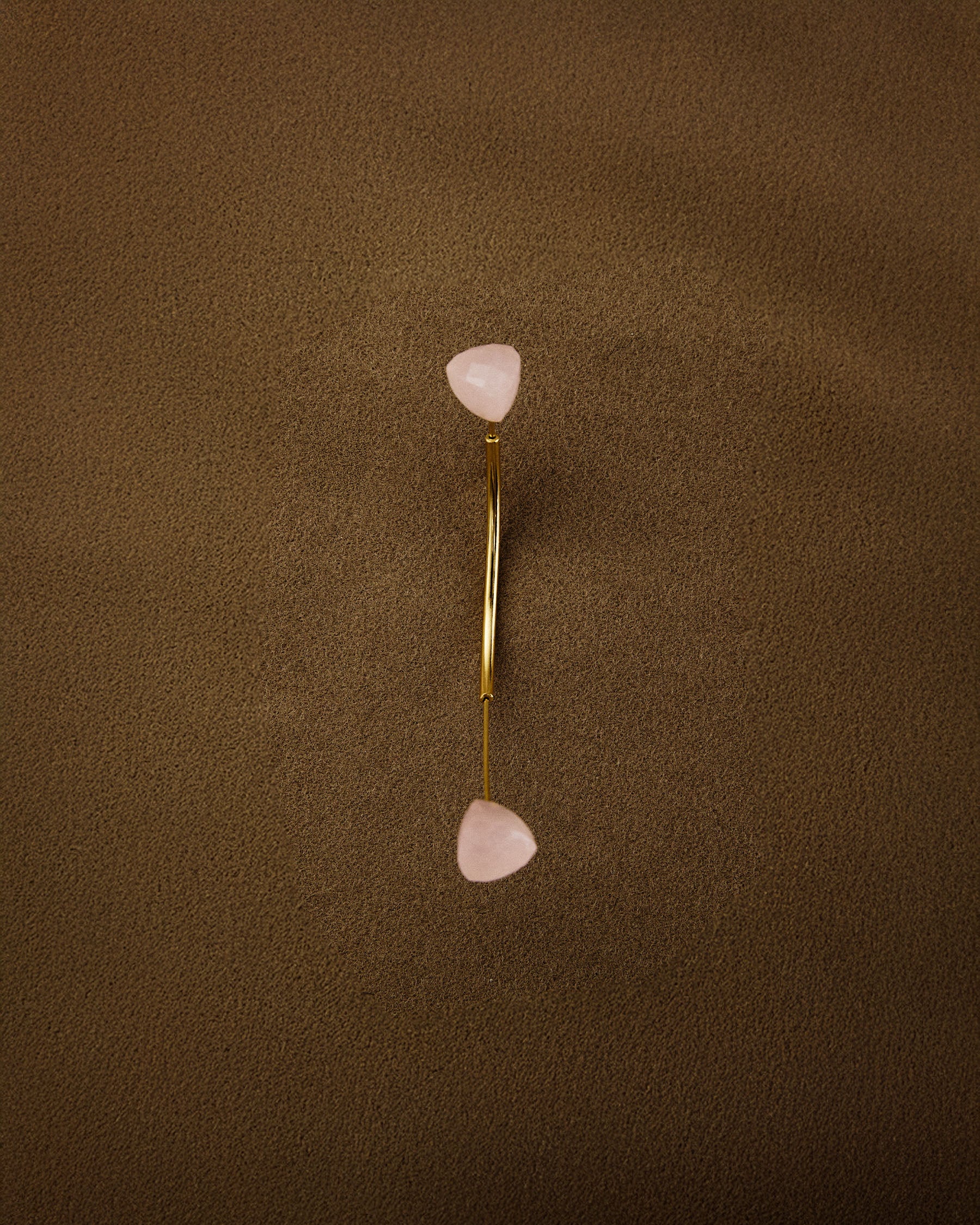 Antenna Earring — Rose Quartz