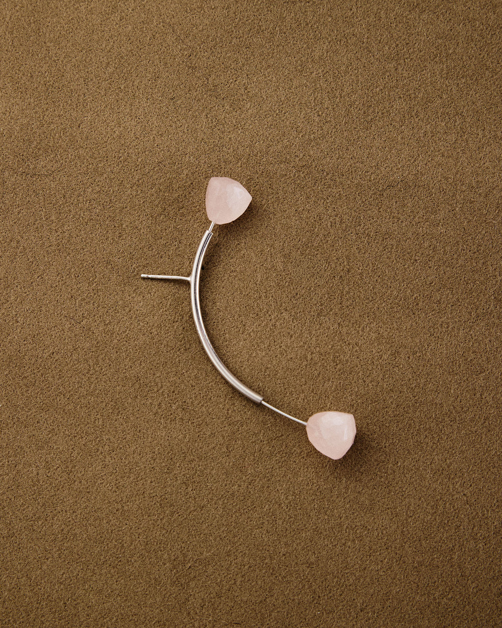 Antenna Earring — Rose Quartz