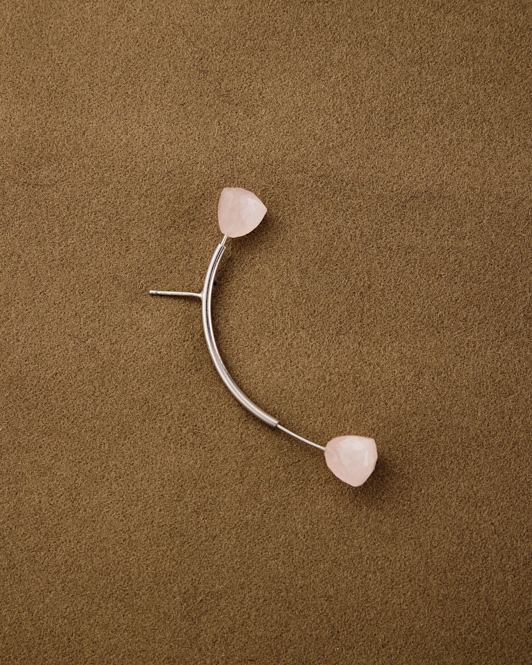 Antenna Earring — Rose Quartz