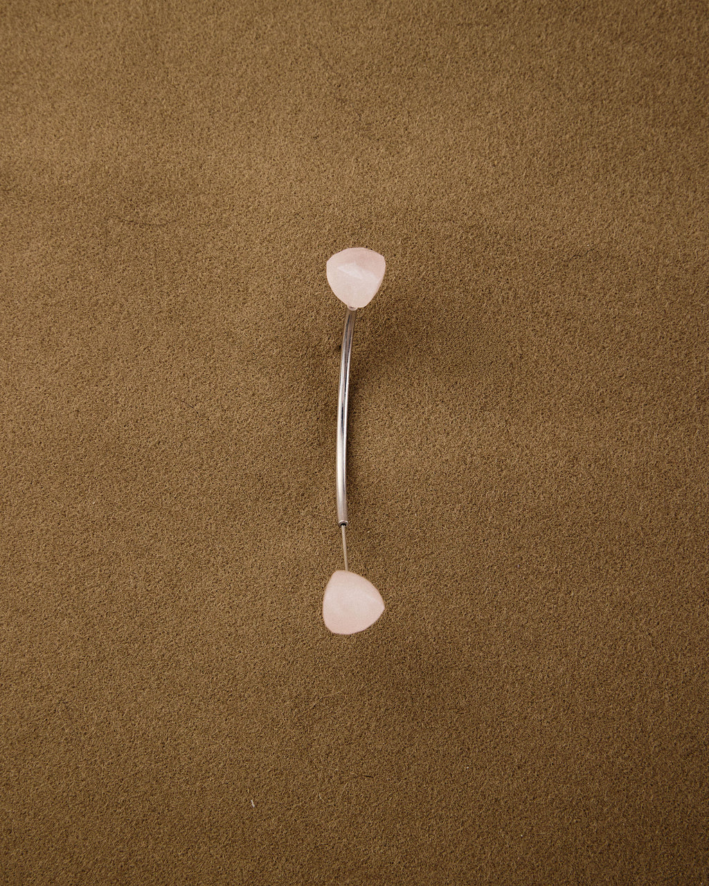 Antenna Earring — Rose Quartz