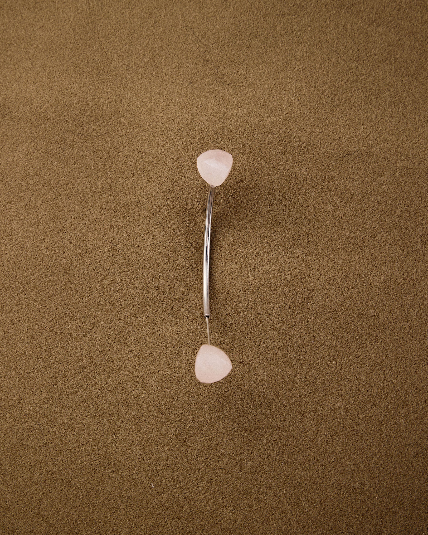 Antenna Earring — Rose Quartz