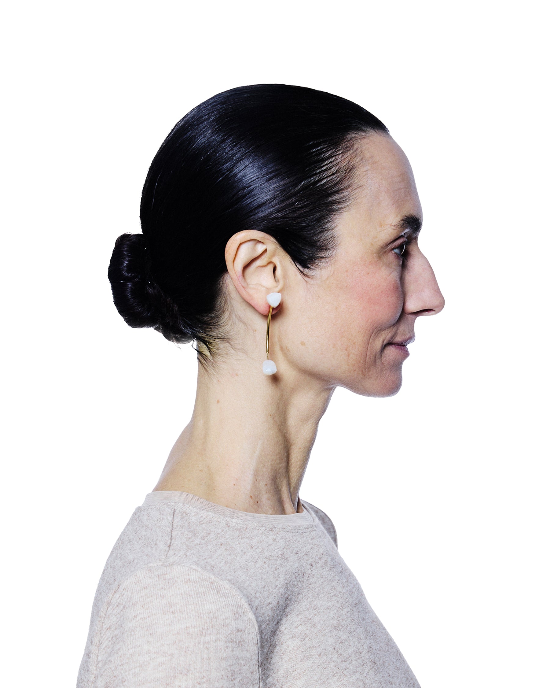 Antenna Earring — White Pearl