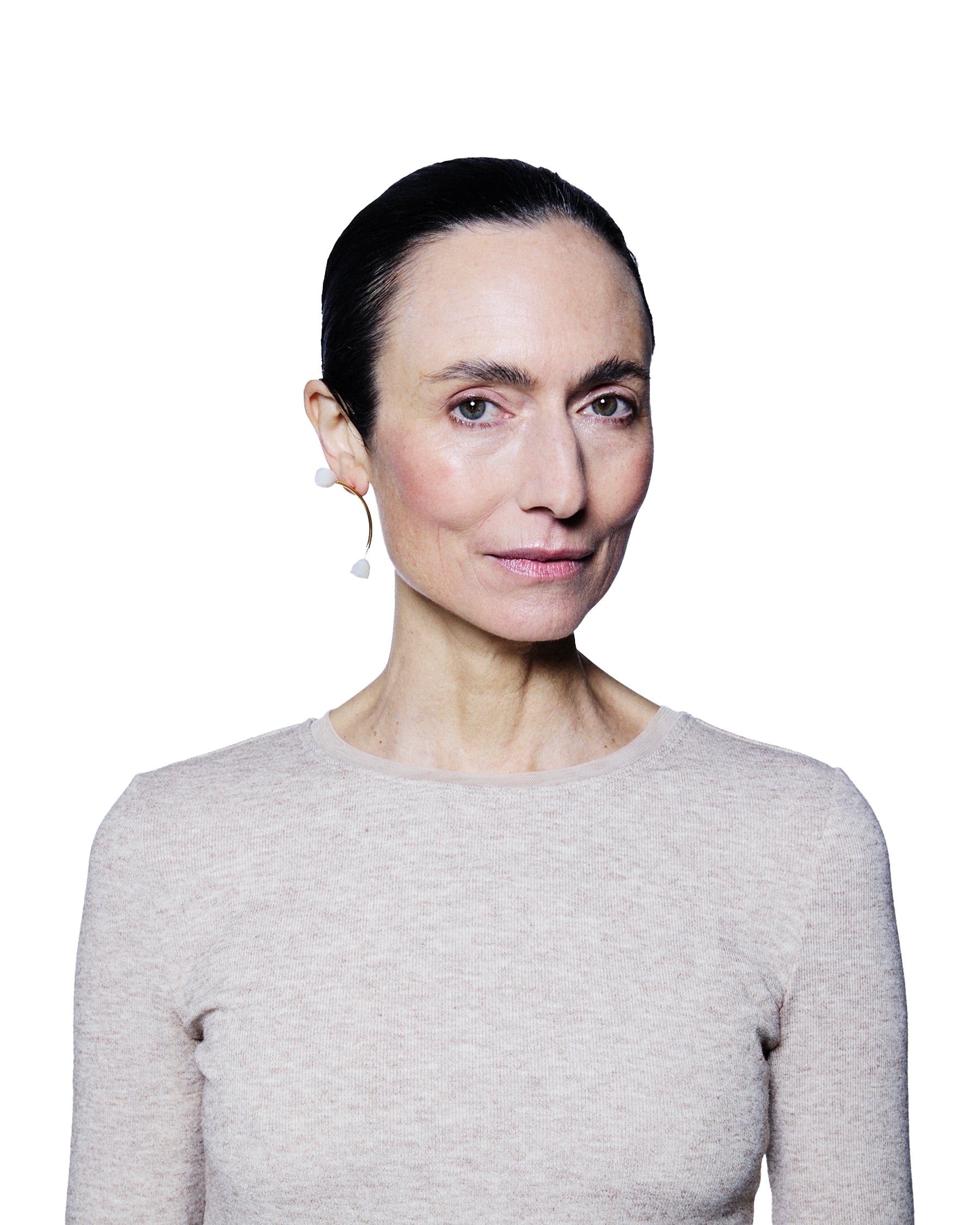 Antenna Earring — White Pearl