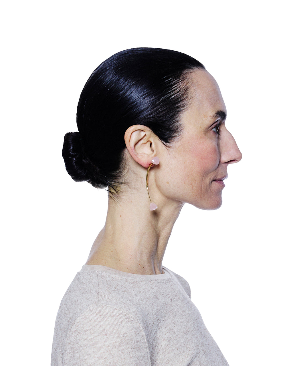 Antenna Earring — Rose Quartz