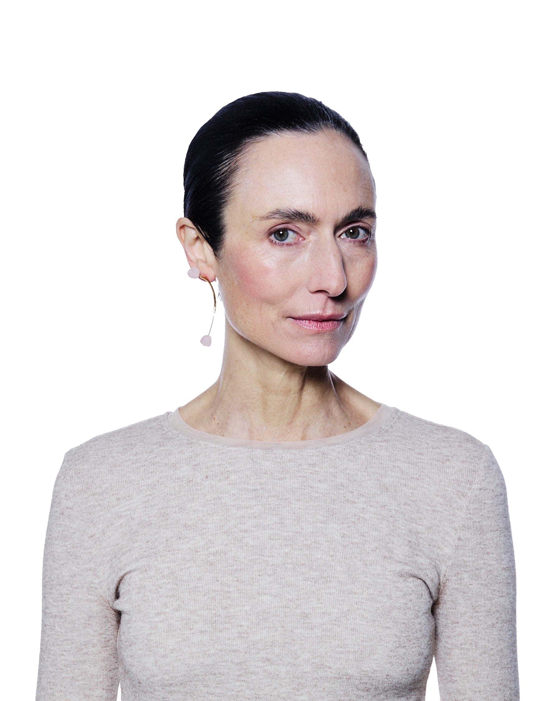 Antenna Earring — Rose Quartz