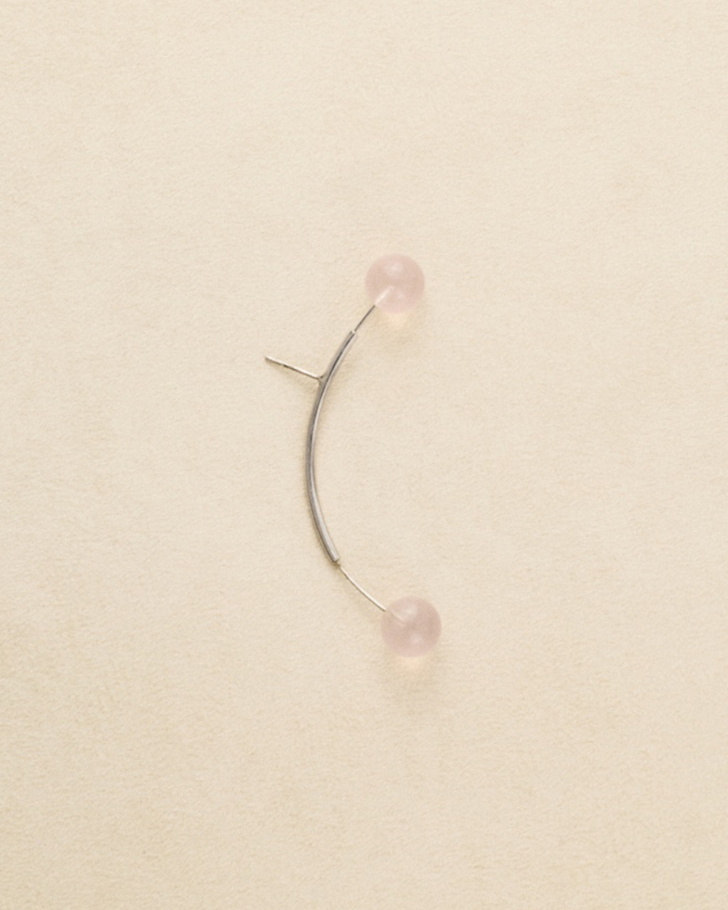 Antenna Earring — Rose Quartz