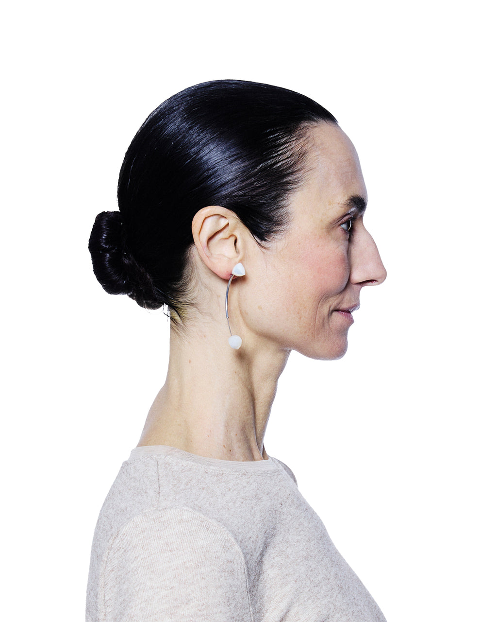 Antenna Earring — White Pearl