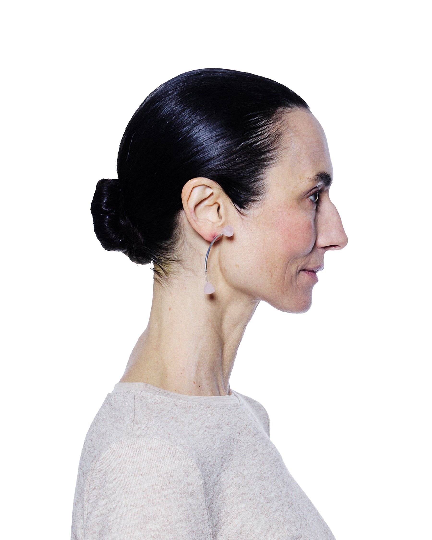 Antenna Earring — Rose Quartz