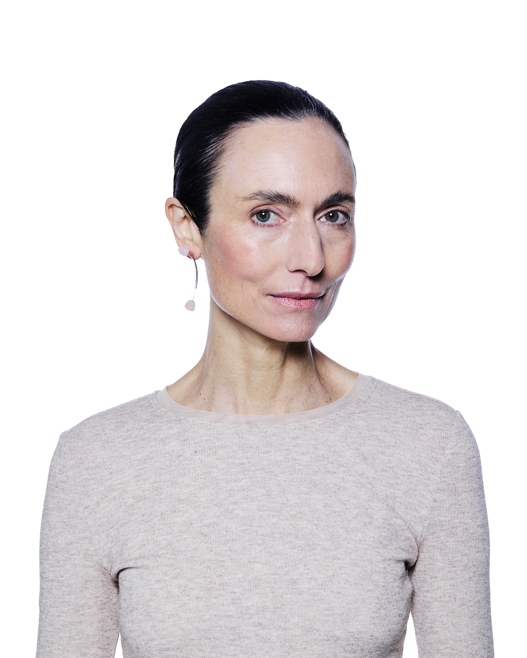 Antenna Earring — Rose Quartz