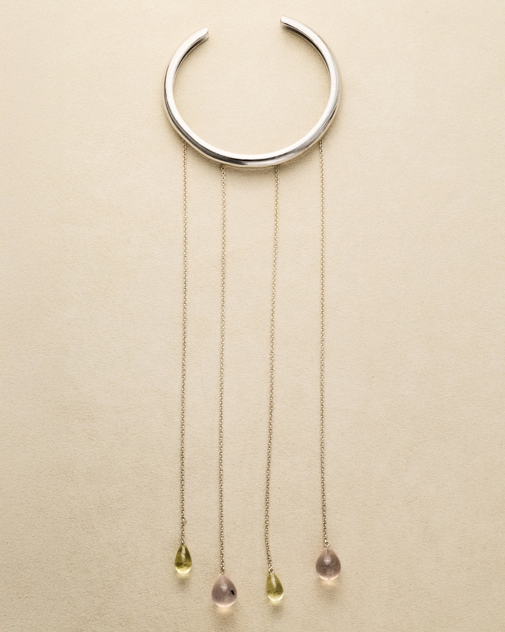 Drops Arm Cuff — Rose Quartz & Lemon Citrine