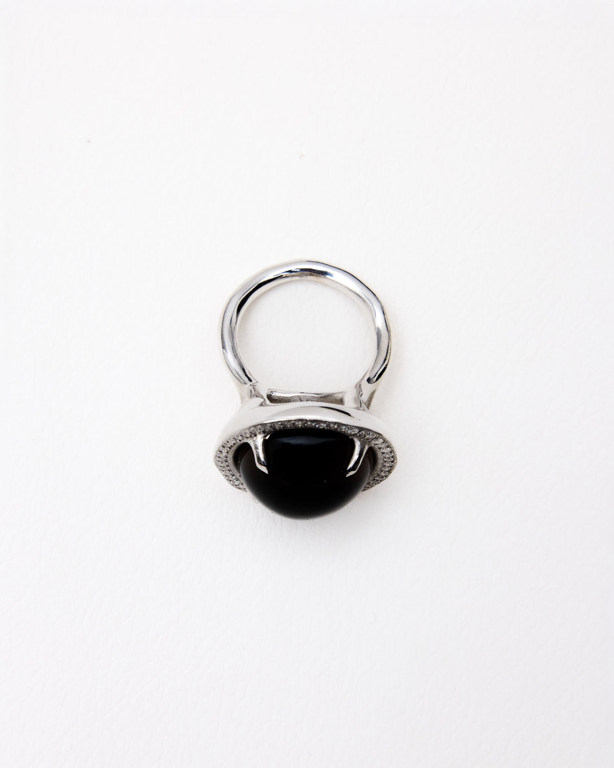 Cabochon Pavé Ring — Smoky Quartz