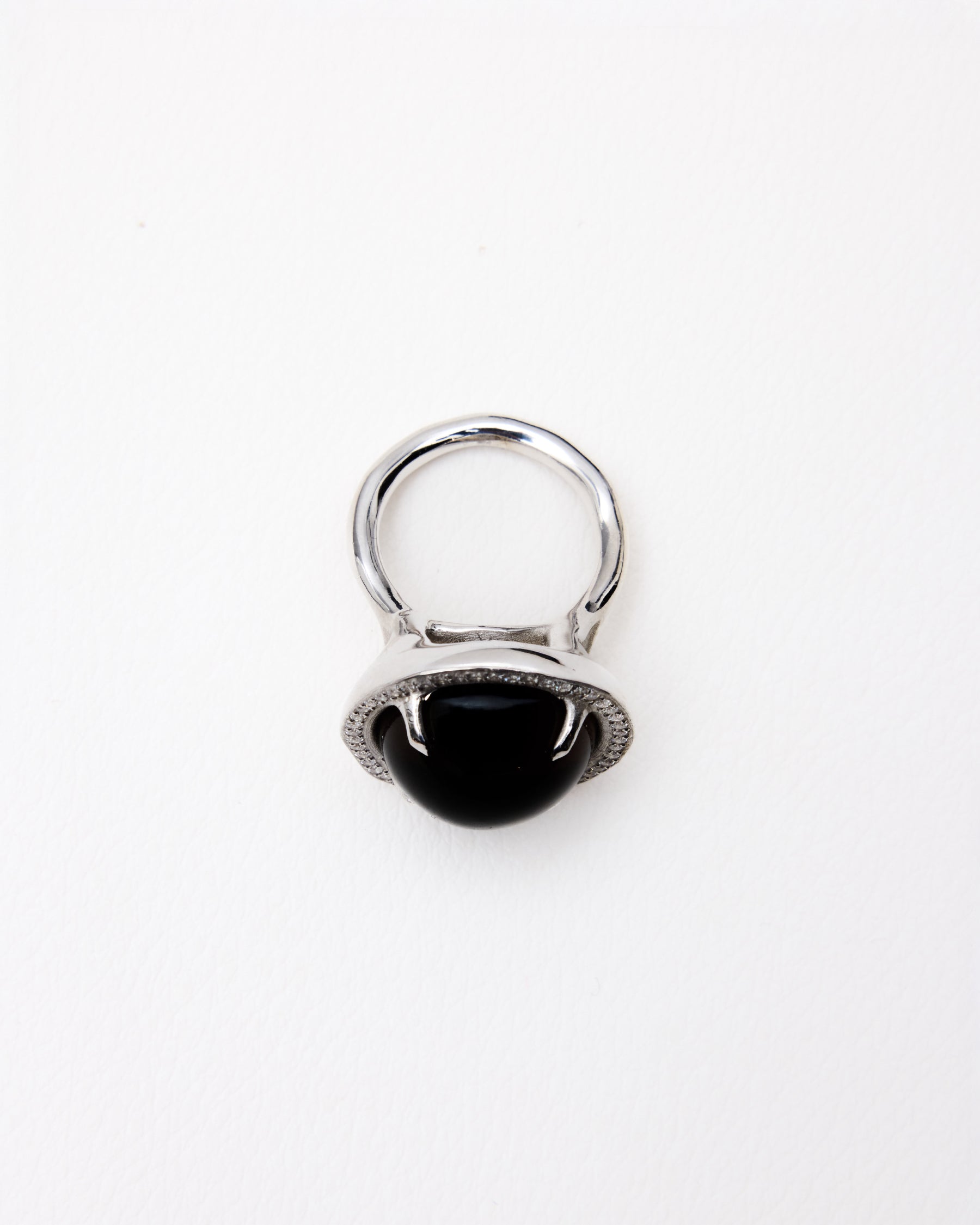 Cabochon Pavé Ring — Smoky Quartz