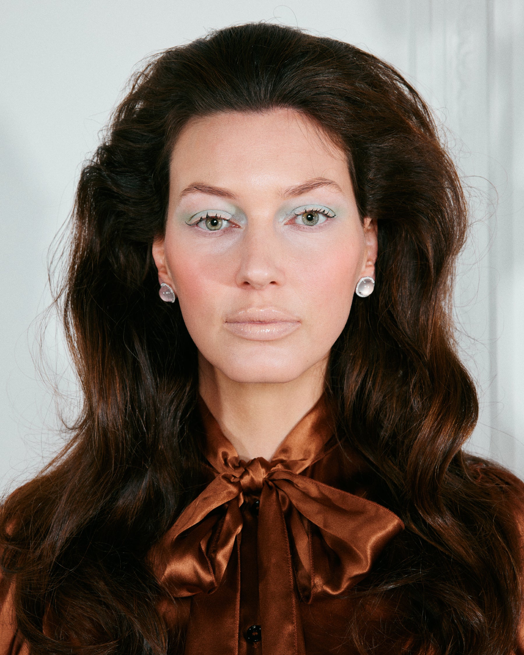 Cabochon Pavé Earrings — Mountain Crystal