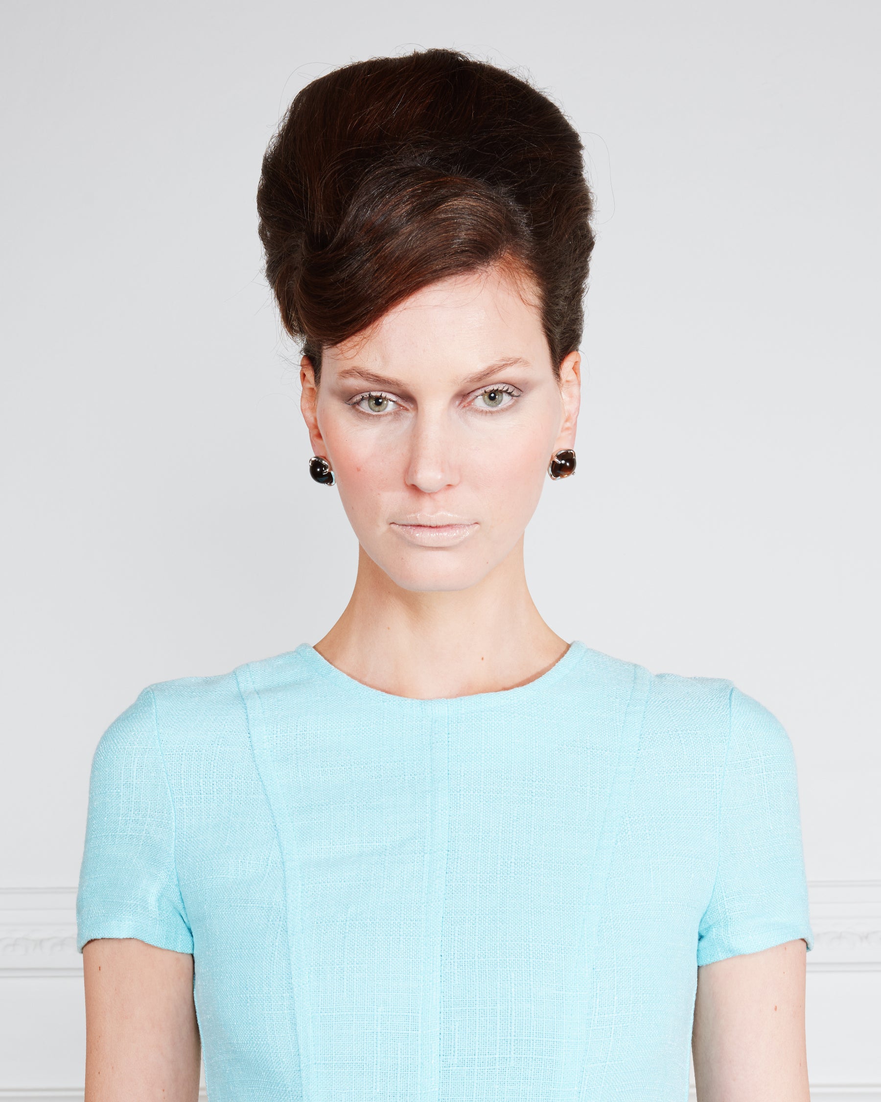 Cabochon Stud Earrings — Rose Quartz