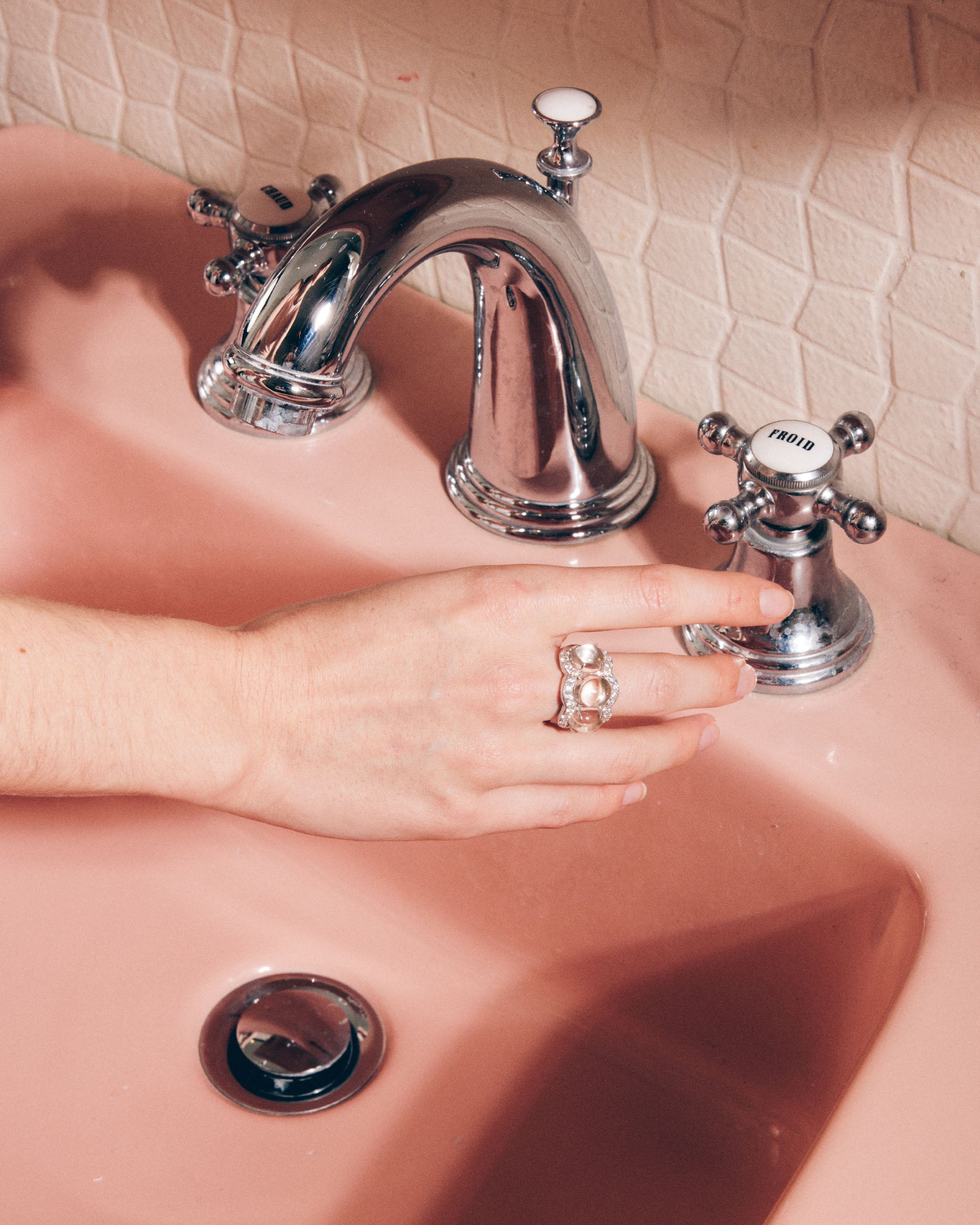 Triple Cabochon Pavé Ring — Mountain Crystal