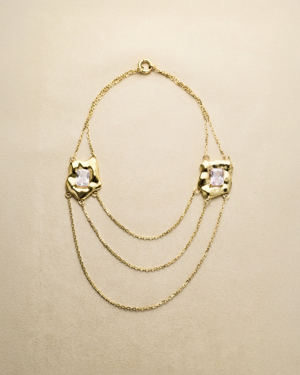 Double Pendant Necklace — Gold Vermeil