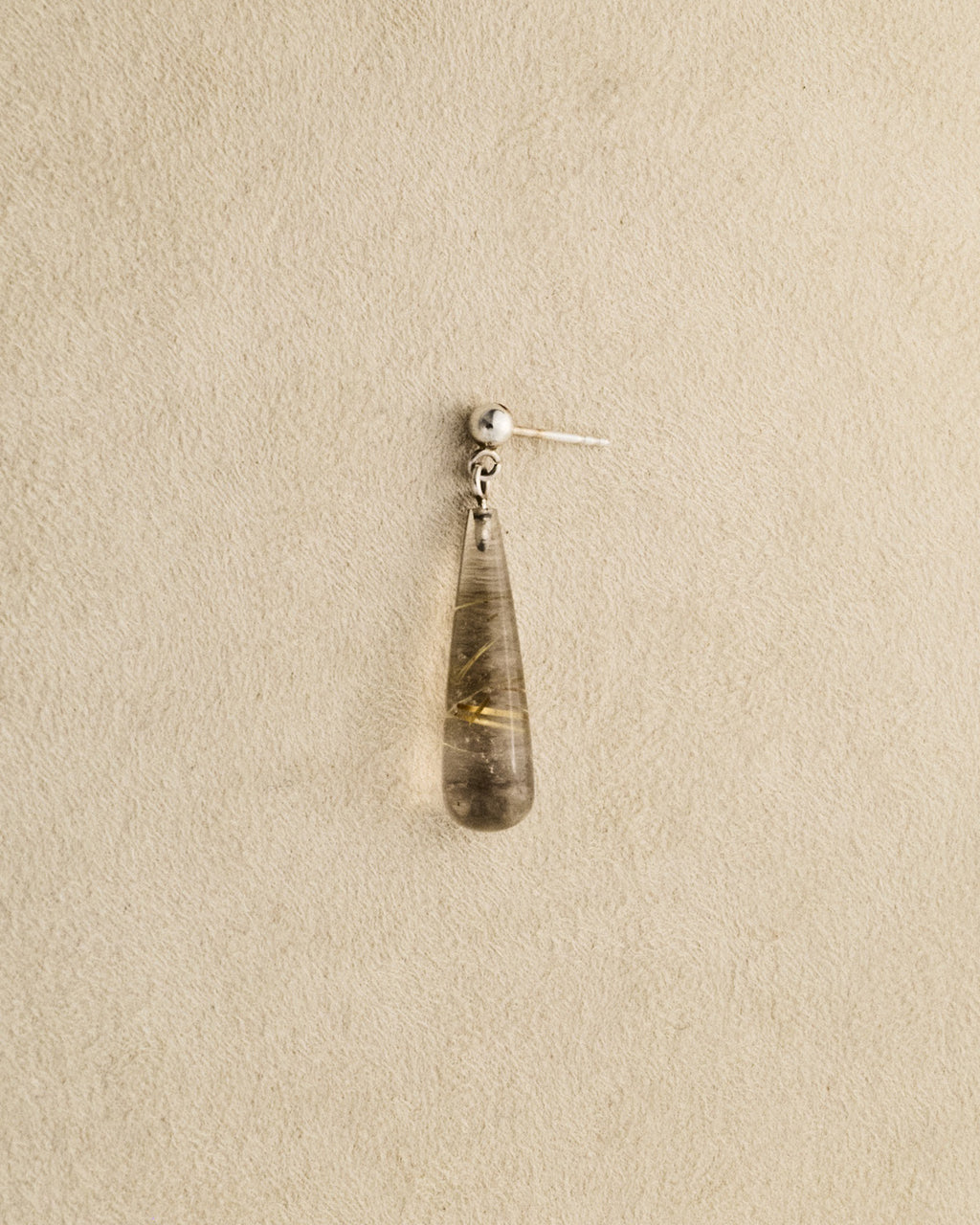 Ear Drop — Gold Rutilated Quartz