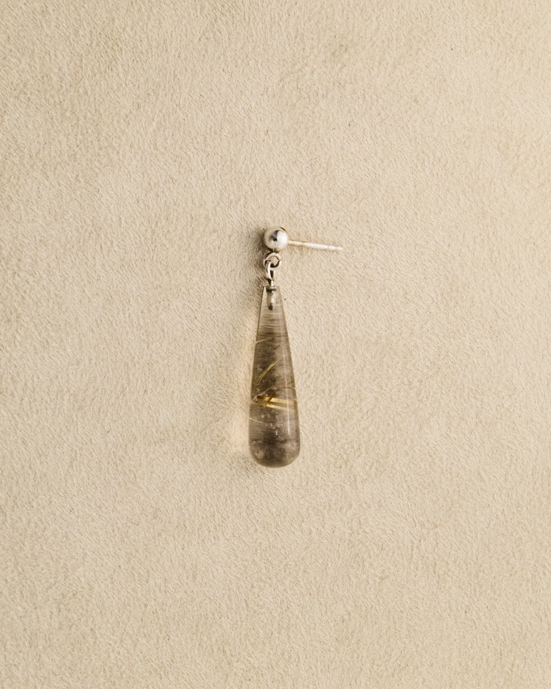 Ear Drop — Gold Rutilated Quartz