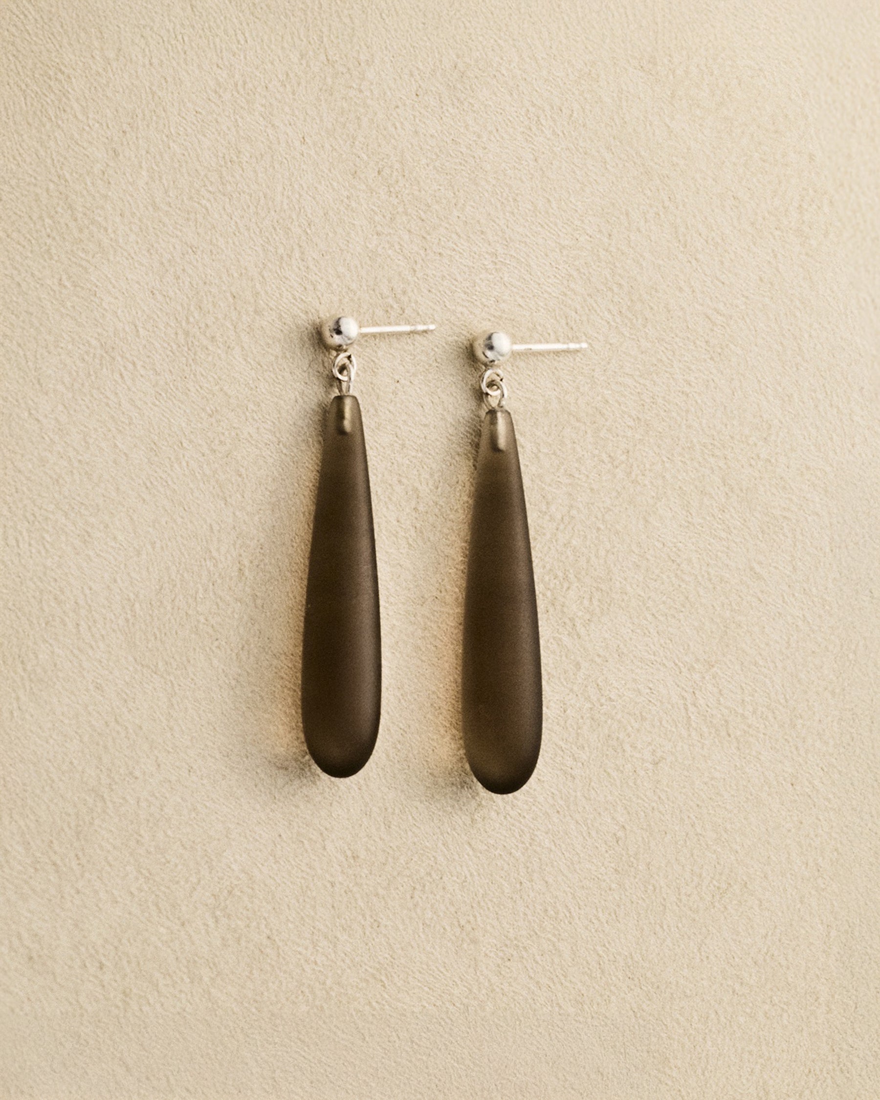Ear Drop — Matte Smoked Quartz