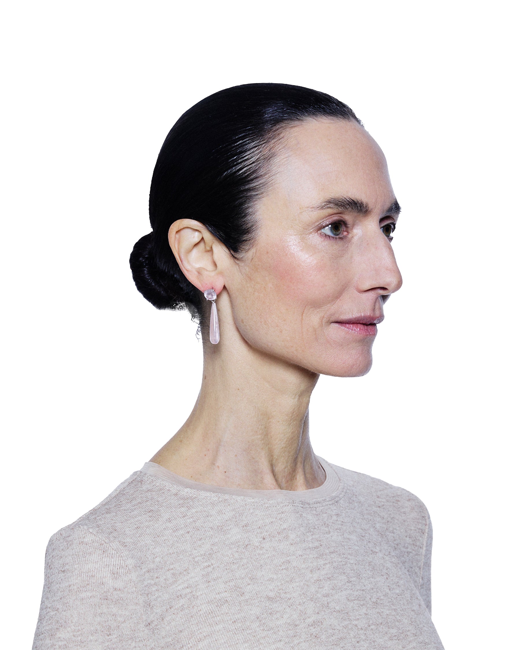 Ear Drop Lux — Rose Quartz