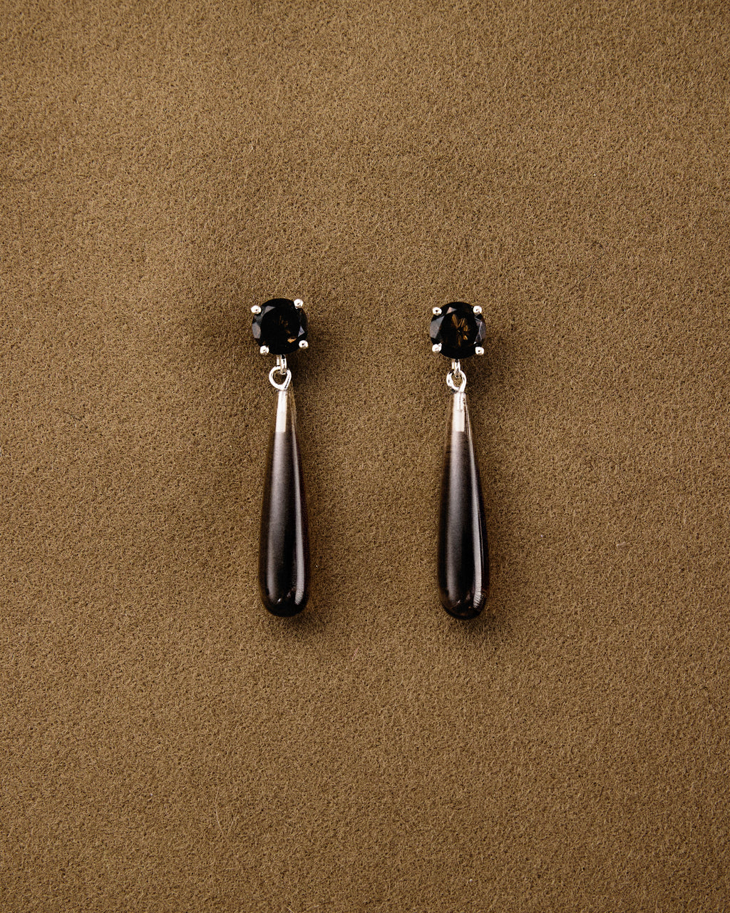 Ear Drop Lux — Smokey Quartz